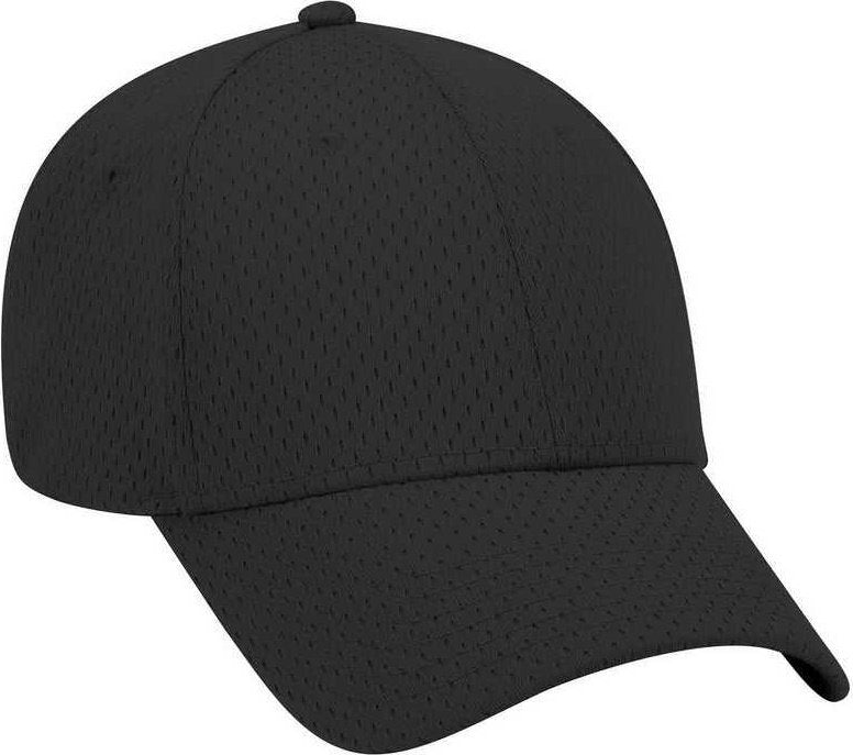 OTTO 19-366 Polyester Pro Mesh Gray Undervisor Low Profile Pro Style Structured Firm Front Panel Cap - Black - HIT a Double - 1