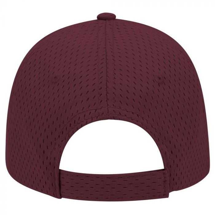 OTTO 19-366 Polyester Pro Mesh Gray Undervisor Low Profile Pro Style Structured Firm Front Panel Cap - Maroon - HIT a Double - 1
