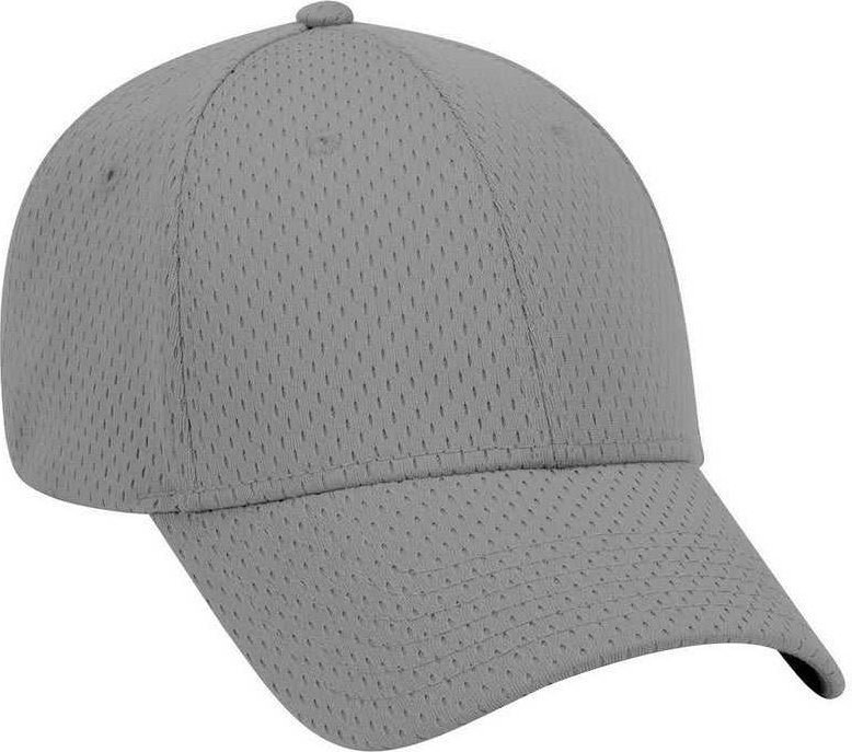 OTTO 19-366 Polyester Pro Mesh Gray Undervisor Low Profile Pro Style Structured Firm Front Panel Cap - Gray - HIT a Double - 1