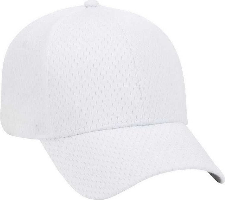 OTTO 19-366 Polyester Pro Mesh Gray Undervisor Low Profile Pro Style Structured Firm Front Panel Cap - White - HIT a Double - 1
