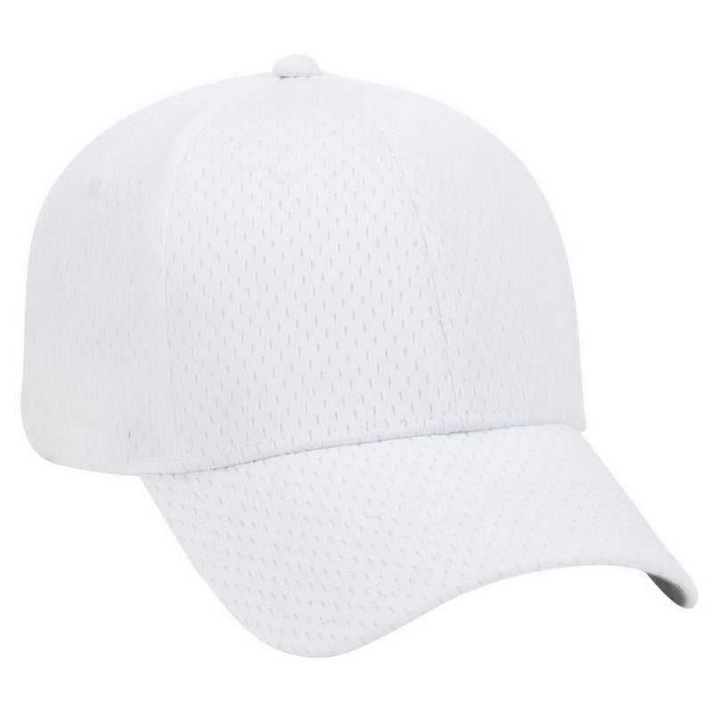OTTO 19-366 Polyester Pro Mesh Gray Undervisor Low Profile Pro Style Structured Firm Front Panel Cap - White - HIT a Double - 1