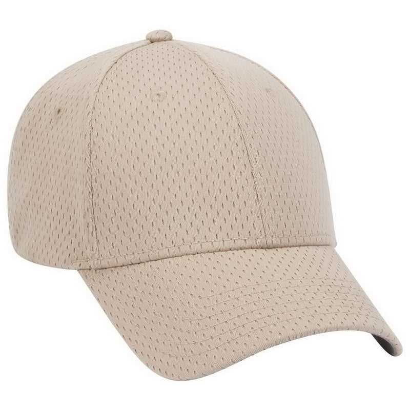 OTTO 19-366 Polyester Pro Mesh Gray Undervisor Low Profile Pro Style Structured Firm Front Panel Cap - Khaki - HIT a Double - 1