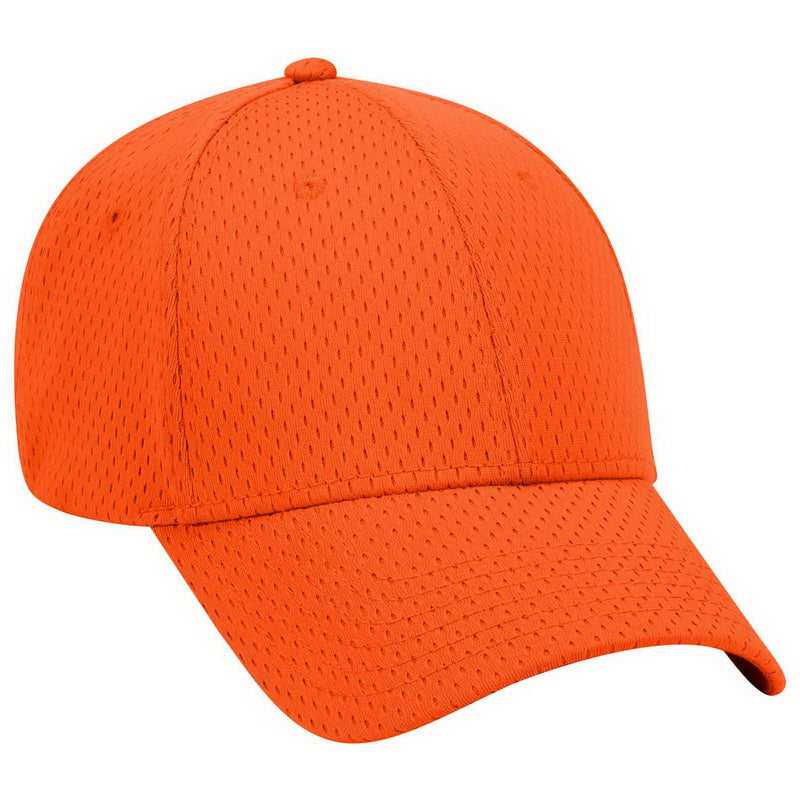 OTTO 19-366 Polyester Pro Mesh Gray Undervisor Low Profile Pro Style Structured Firm Front Panel Cap - Orange - HIT a Double - 1