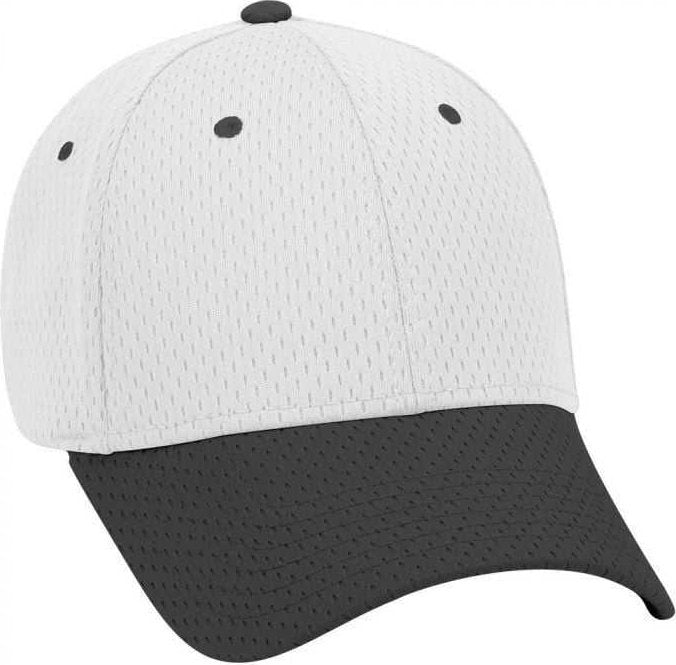 OTTO 19-366 Polyester Pro Mesh Gray Undervisor Low Profile Pro Style Structured Firm Front Panel Cap - Black White - HIT a Double - 1