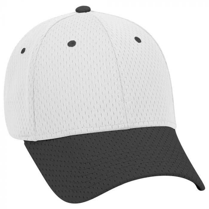 OTTO 19-366 Polyester Pro Mesh Gray Undervisor Low Profile Pro Style Structured Firm Front Panel Cap - Black White - HIT a Double - 1