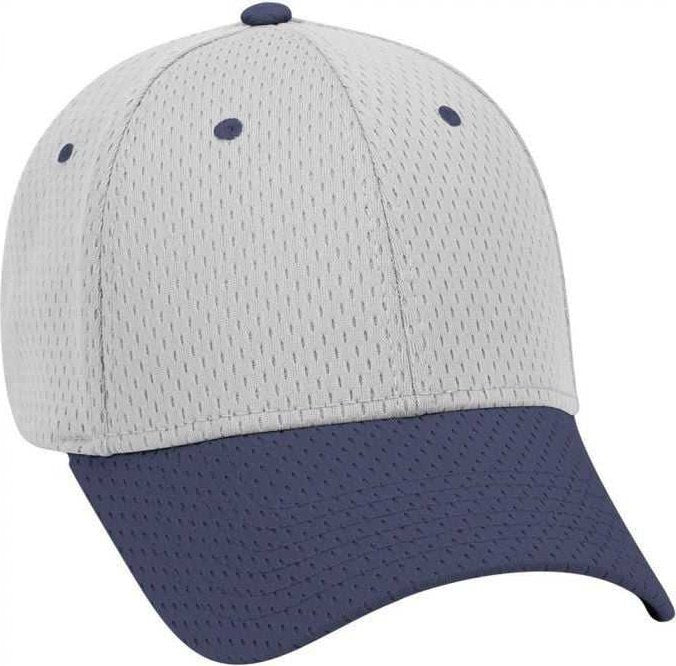 OTTO 19-366 Polyester Pro Mesh Gray Undervisor Low Profile Pro Style Structured Firm Front Panel Cap - Navy Gray - HIT a Double - 1