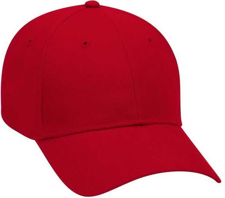 OTTO 19-503 Brushed Cotton Twill Low Profile Pro Style Cap with Full Buckram - Red - HIT a Double - 1