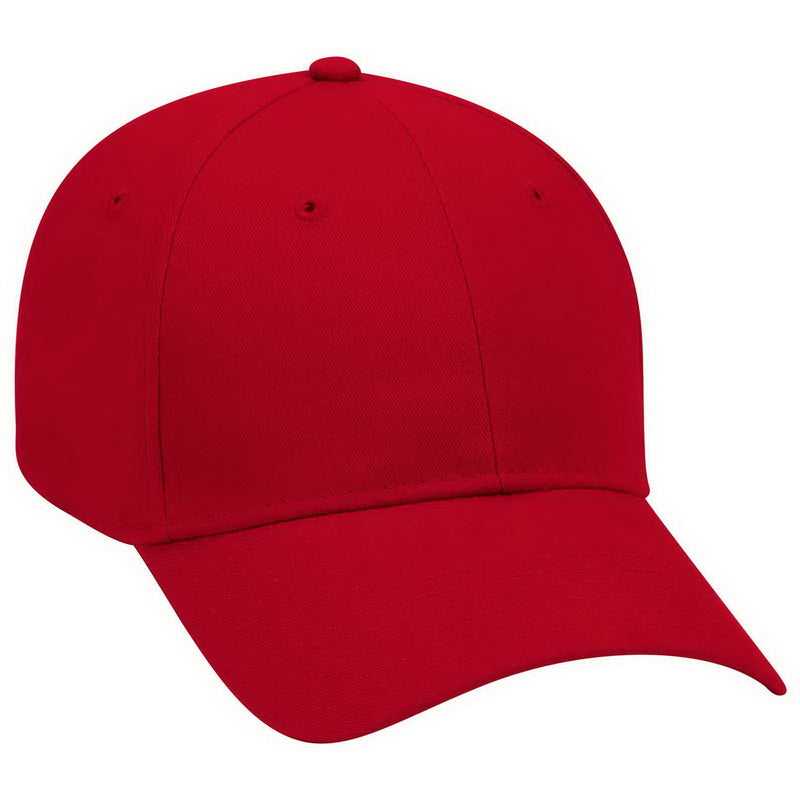 OTTO 19-503 Brushed Cotton Twill Low Profile Pro Style Cap with Full Buckram - Red - HIT a Double - 1