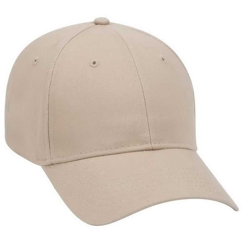 OTTO 19-503 Brushed Cotton Twill Low Profile Pro Style Cap with Full Buckram - Khaki - HIT a Double - 1