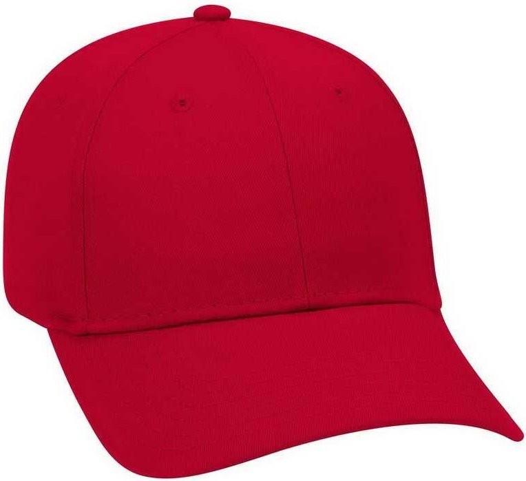 OTTO 19-536 Cotton Twill Low Profile Pro Style Cap with 6 Embroidered Eyelets - Red - HIT a Double - 1