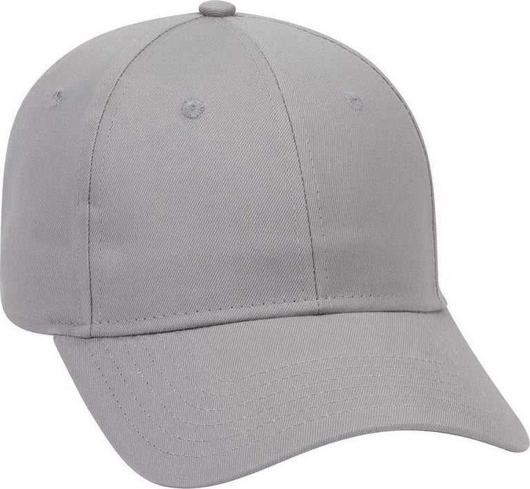 OTTO 19-536 Cotton Twill Low Profile Pro Style Cap with 6 Embroidered Eyelets - Gray - HIT a Double - 1