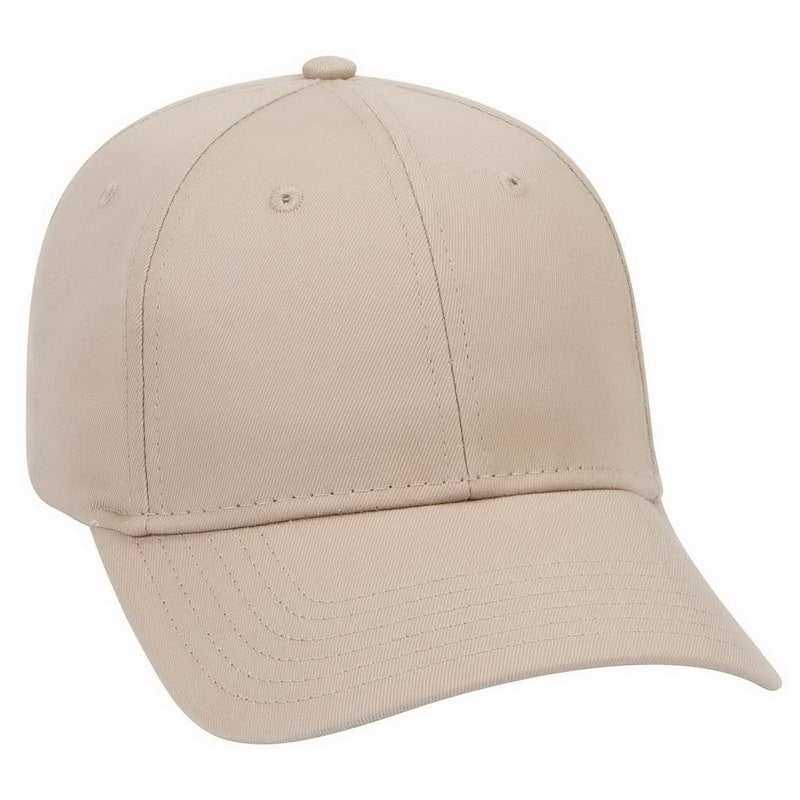 OTTO 19-536 Cotton Twill Low Profile Pro Style Cap with 6 Embroidered Eyelets - Khaki - HIT a Double - 1