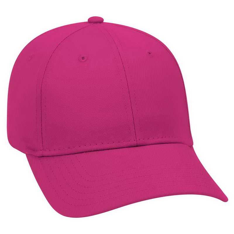 OTTO 19-536 Cotton Twill Low Profile Pro Style Cap with 6 Embroidered Eyelets - Hot Pink - HIT a Double - 1