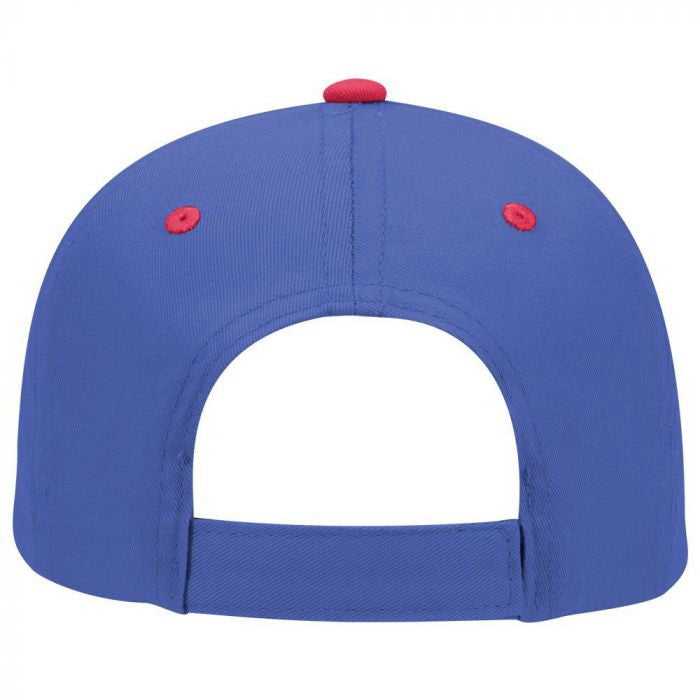 OTTO 19-536 Cotton Twill Low Profile Pro Style Cap with 6 Embroidered Eyelets - Red Royal Royal - HIT a Double - 2