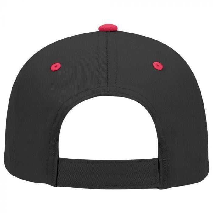 OTTO 19-536 Cotton Twill Low Profile Pro Style Cap with 6 Embroidered Eyelets - Red Black Black - HIT a Double - 2