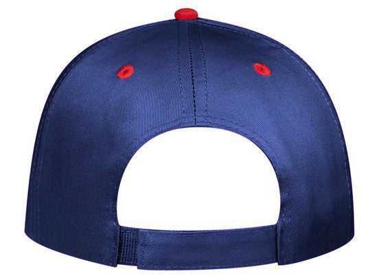 OTTO 19-536 Cotton Twill Low Profile Pro Style Cap with 6 Embroidered Eyelets - Red Navy Navy - HIT a Double - 2