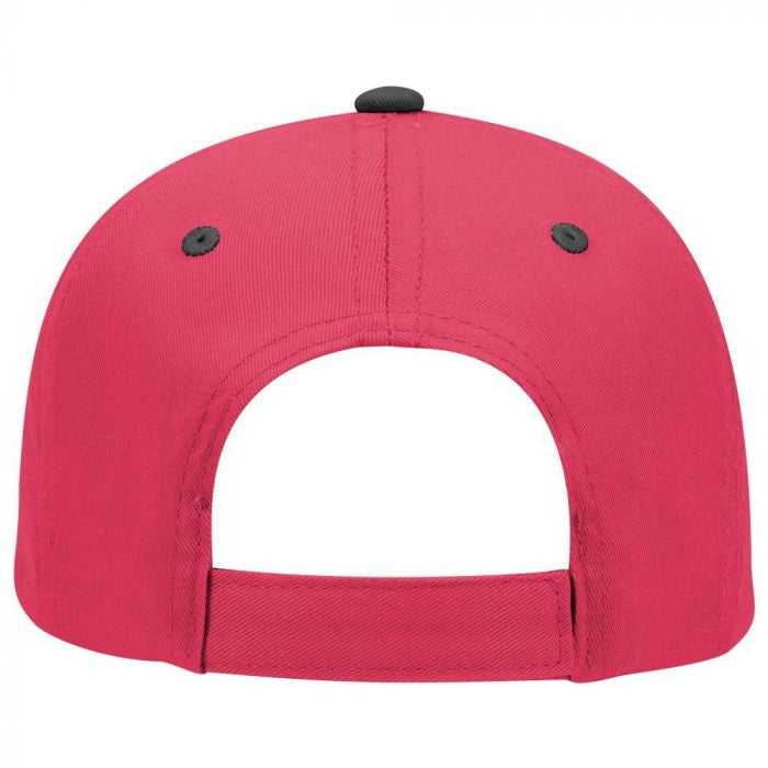 OTTO 19-536 Cotton Twill Low Profile Pro Style Cap with 6 Embroidered Eyelets - Black Red Red - HIT a Double - 2