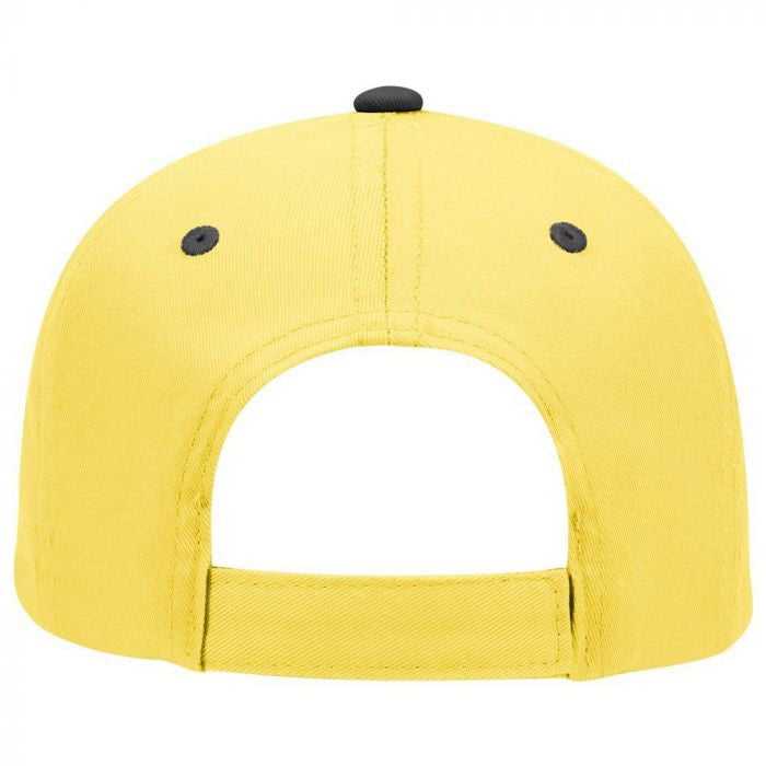 OTTO 19-536 Cotton Twill Low Profile Pro Style Cap with 6 Embroidered Eyelets - Black Yellow Yellow - HIT a Double - 2