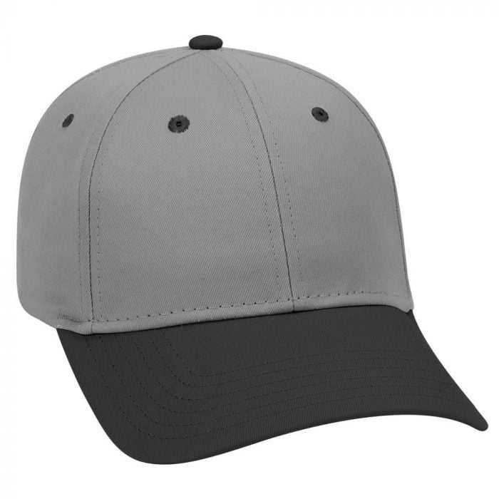 OTTO 19-536 Cotton Twill Low Profile Pro Style Cap with 6 Embroidered Eyelets - Black Charcoal Charcoal - HIT a Double - 1