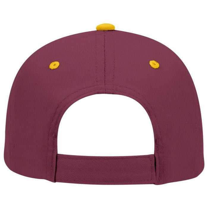 OTTO 19-536 Cotton Twill Low Profile Pro Style Cap with 6 Embroidered Eyelets - Gold Burgandy Maroon Burgandy Maroon - HIT a Double - 1