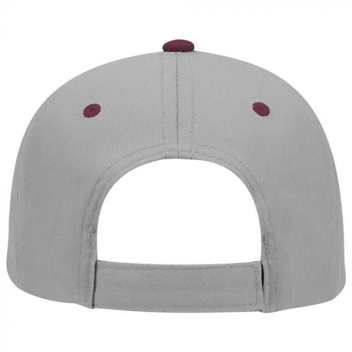 OTTO 19-536 Cotton Twill Low Profile Pro Style Cap with 6 Embroidered Eyelets - Maroon Gray Gray - HIT a Double - 1