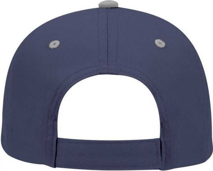 OTTO 19-536 Cotton Twill Low Profile Pro Style Cap with 6 Embroidered Eyelets - Gray Navy Navy - HIT a Double - 2