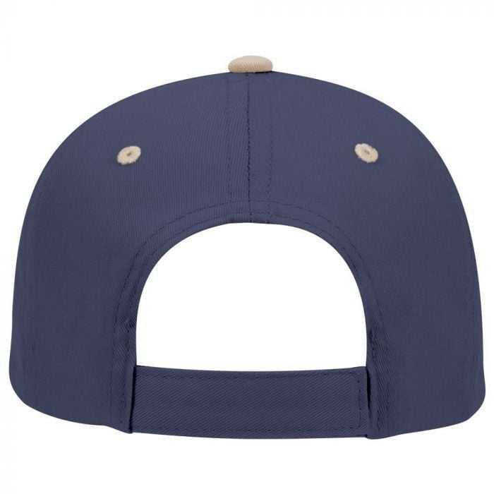 OTTO 19-536 Cotton Twill Low Profile Pro Style Cap with 6 Embroidered Eyelets - Khaki Navy Navy - HIT a Double - 1