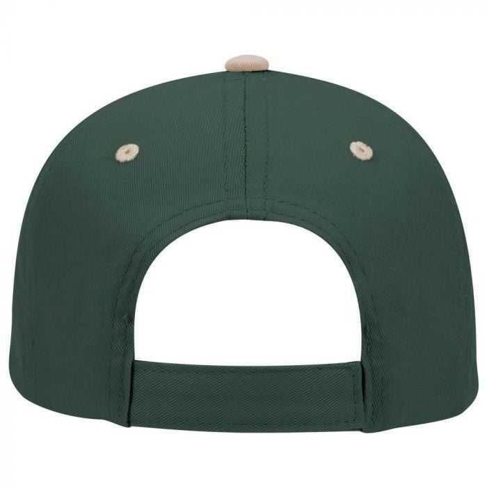 OTTO 19-536 Cotton Twill Low Profile Pro Style Cap with 6 Embroidered Eyelets - Khaki Dark Green Dark Green - HIT a Double - 2