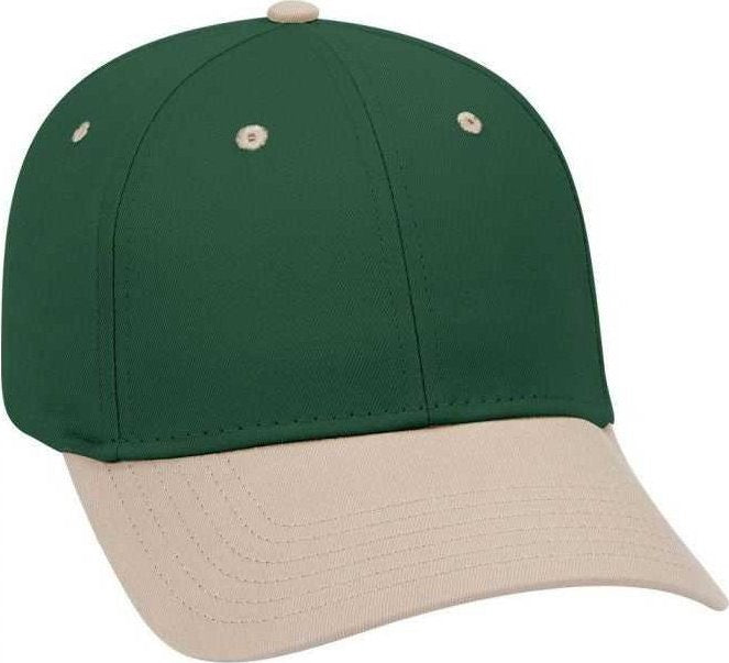OTTO 19-536 Cotton Twill Low Profile Pro Style Cap with 6 Embroidered Eyelets - Khaki Dark Green Dark Green - HIT a Double - 1