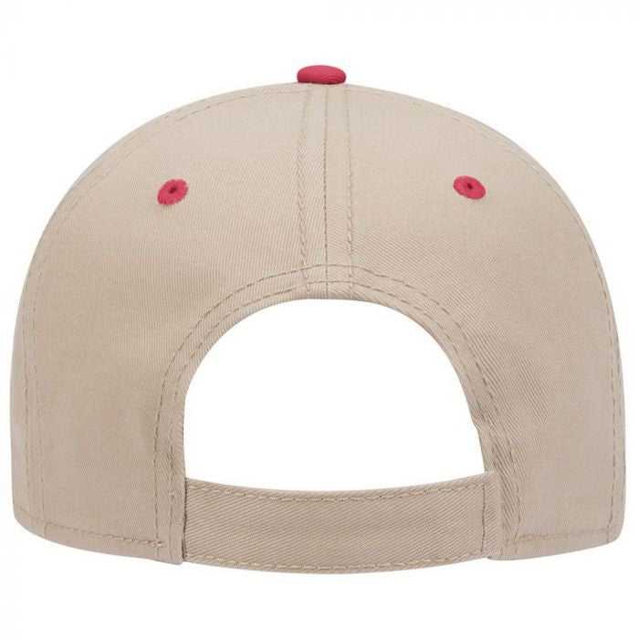 OTTO 19-768 Superior Cotton Twill Low Profile Pro Style Cap - Red Khaki Khaki - HIT a Double - 2
