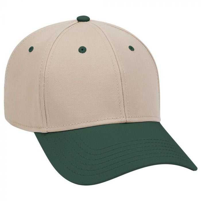 OTTO 19-768 Superior Cotton Twill Low Profile Pro Style Cap - Dark Green Khaki Khaki - HIT a Double - 1
