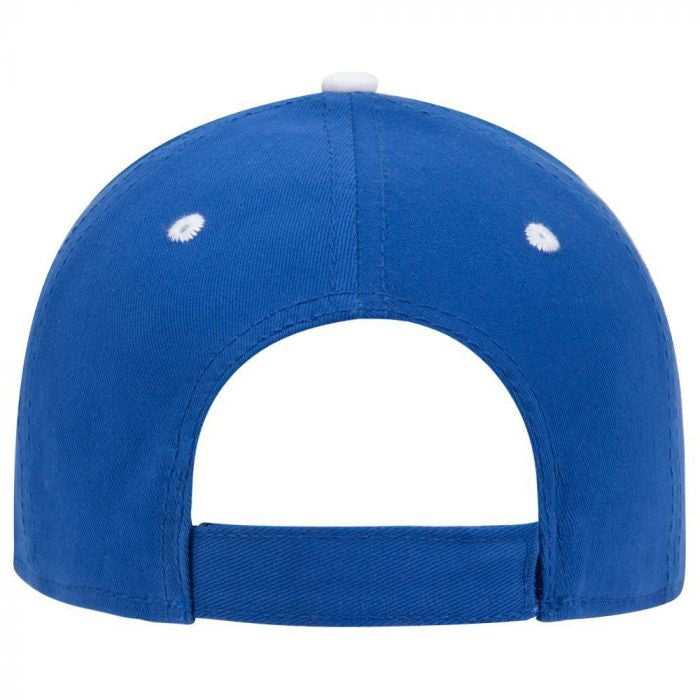 OTTO 23-370 Superior Brushed Cotton Twill Sandwich Visor Low Profile Pro Style Structured Firm Front Panel Cap - Royal Royal White - HIT a Double - 2