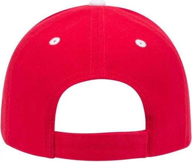 OTTO 23-370 Superior Brushed Cotton Twill Sandwich Visor Low Profile Pro Style Structured Firm Front Panel Cap - Red Red White - HIT a Double - 2