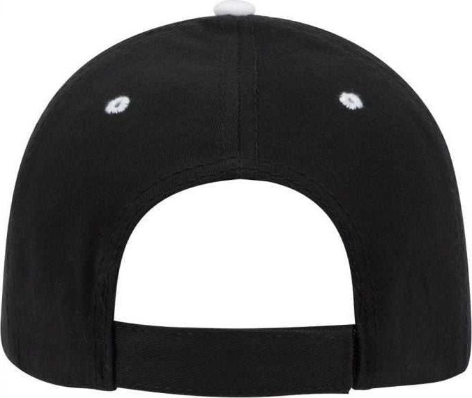 OTTO 23-370 Superior Brushed Cotton Twill Sandwich Visor Low Profile Pro Style Structured Firm Front Panel Cap - Black Black White - HIT a Double - 2