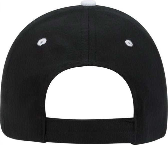OTTO 23-430 Brushed Cotton Twill Sandwich Visor Low Profile Pro Style Cap with 6 Embroidered Eyelets - Black Black White - HIT a Double - 2