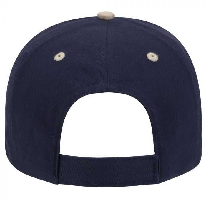 OTTO 23-430 Brushed Cotton Twill Sandwich Visor Low Profile Pro Style Cap with 6 Embroidered Eyelets - Navy Navy Khaki - HIT a Double - 1
