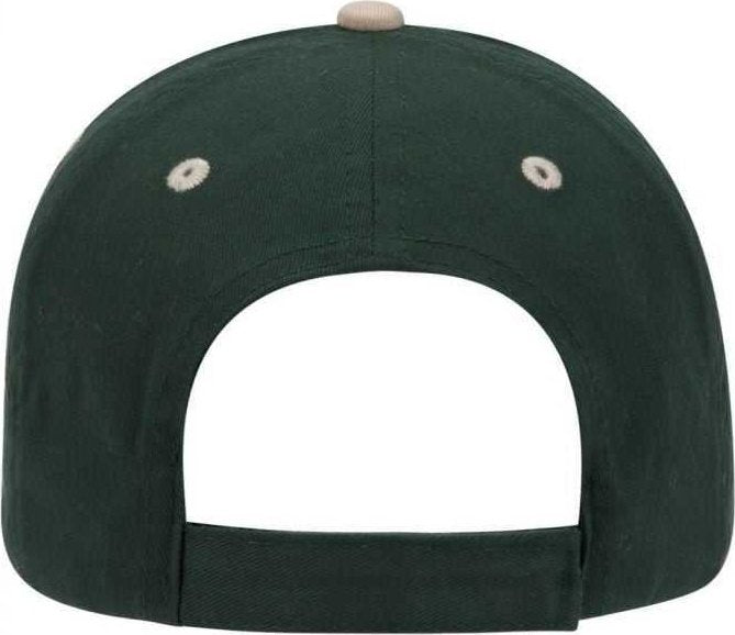 OTTO 23-430 Brushed Cotton Twill Sandwich Visor Low Profile Pro Style Cap with 6 Embroidered Eyelets - Dark Green Dark Green Khaki - HIT a Double - 2