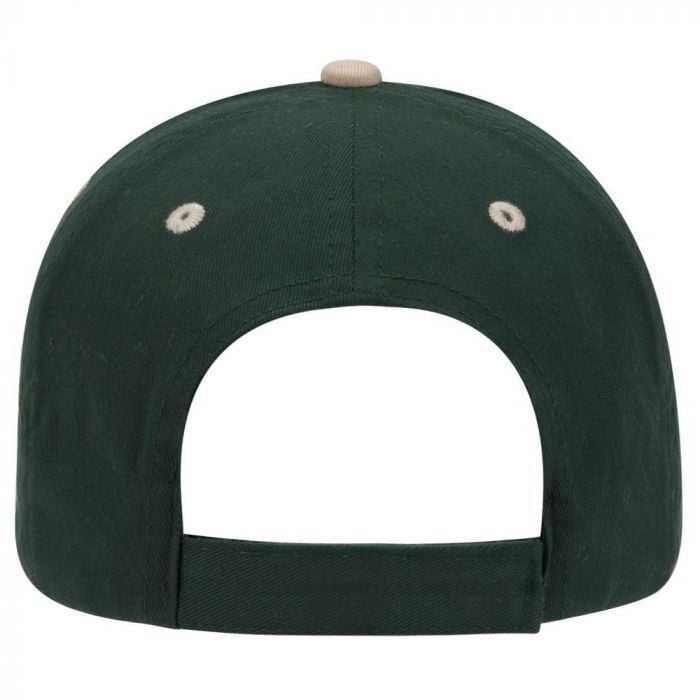 OTTO 23-430 Brushed Cotton Twill Sandwich Visor Low Profile Pro Style Cap with 6 Embroidered Eyelets - Dark Green Dark Green Khaki - HIT a Double - 2