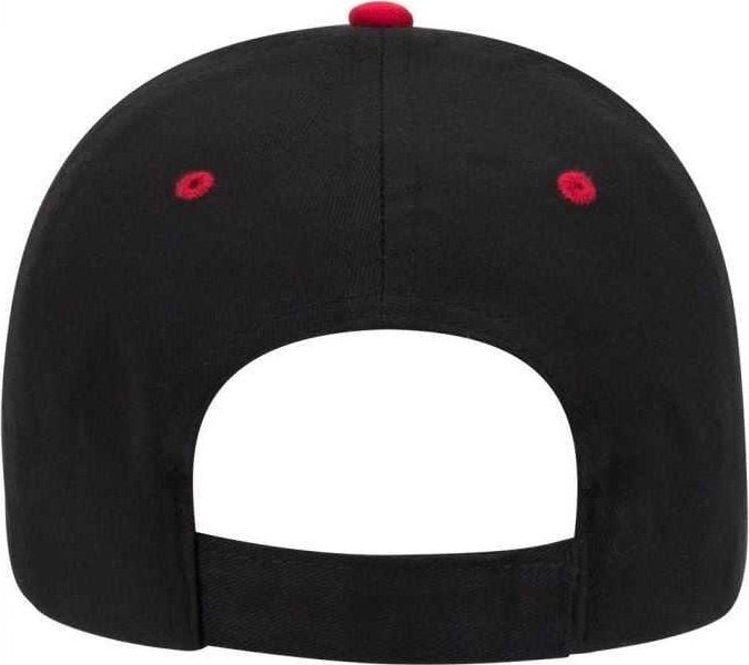 OTTO 23-430 Brushed Cotton Twill Sandwich Visor Low Profile Pro Style Cap with 6 Embroidered Eyelets - Red Black Black - HIT a Double - 2