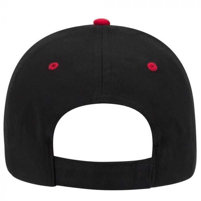 OTTO 23-430 Brushed Cotton Twill Sandwich Visor Low Profile Pro Style Cap with 6 Embroidered Eyelets - Red Black Black - HIT a Double - 1