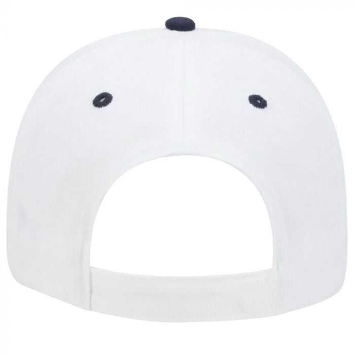 OTTO 23-430 Brushed Cotton Twill Sandwich Visor Low Profile Pro Style Cap with 6 Embroidered Eyelets - Navy White White - HIT a Double - 2