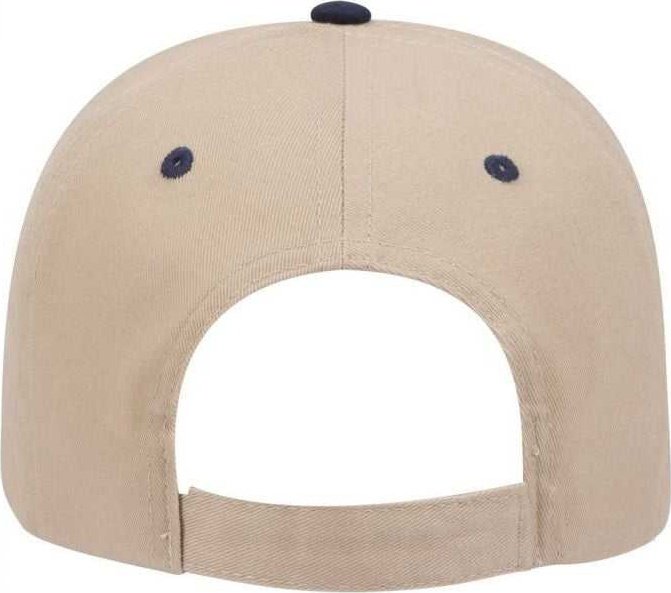 OTTO 23-430 Brushed Cotton Twill Sandwich Visor Low Profile Pro Style Cap with 6 Embroidered Eyelets - Navy Khaki Khaki - HIT a Double - 2