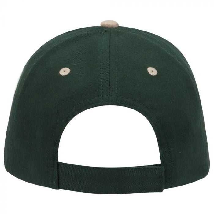 OTTO 23-430 Brushed Cotton Twill Sandwich Visor Low Profile Pro Style Cap with 6 Embroidered Eyelets - Khaki Dark Green Dark Green - HIT a Double - 2