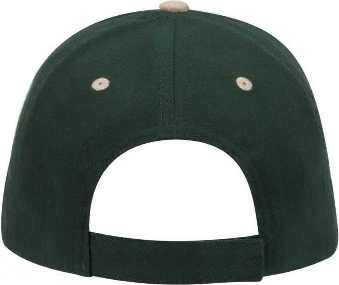 OTTO 23-430 Brushed Cotton Twill Sandwich Visor Low Profile Pro Style Cap with 6 Embroidered Eyelets - Khaki Dark Green Dark Green - HIT a Double - 1