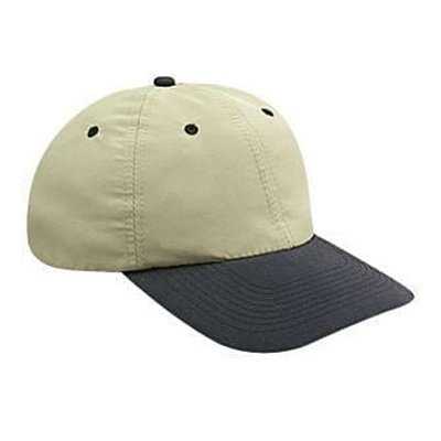 OTTO 24-106 Polyester Microfiber Soft Visor Low Profile Pro Style Cap with 6 Embroidered Eyelets - Black Khaki - HIT a Double - 1