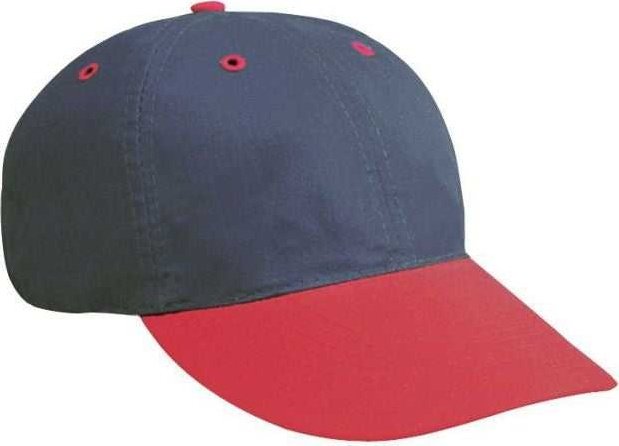 OTTO 25-023 Brushed Cotton Twill Sport Low Profile Pro Style Cap - Red Navy - HIT a Double - 1