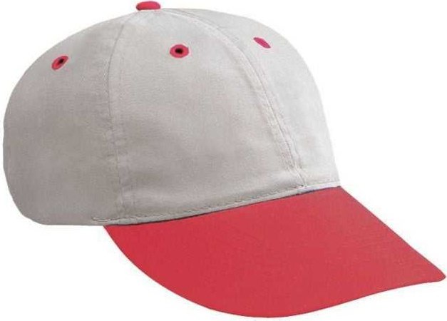 OTTO 25-023 Brushed Cotton Twill Sport Low Profile Pro Style Cap - Red Gray - HIT a Double - 1