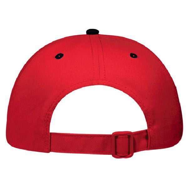 OTTO 25-023 Brushed Cotton Twill Sport Low Profile Pro Style Cap - Black Red - HIT a Double - 1