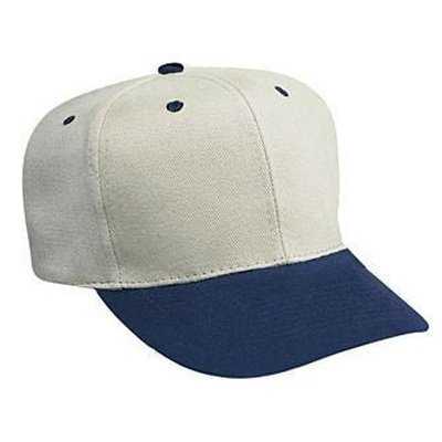 OTTO 27-008 Brushed Bull Denim Pro Style Cap with Fabric Adjustable Strap - Navy Satin Gray - HIT a Double - 1