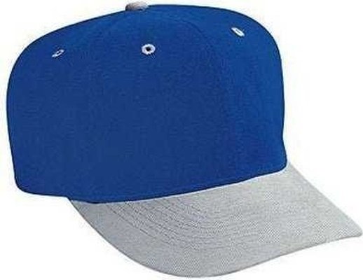 OTTO 27-008 Brushed Bull Denim Pro Style Cap with Fabric Adjustable Strap - Gray Royal - HIT a Double - 1